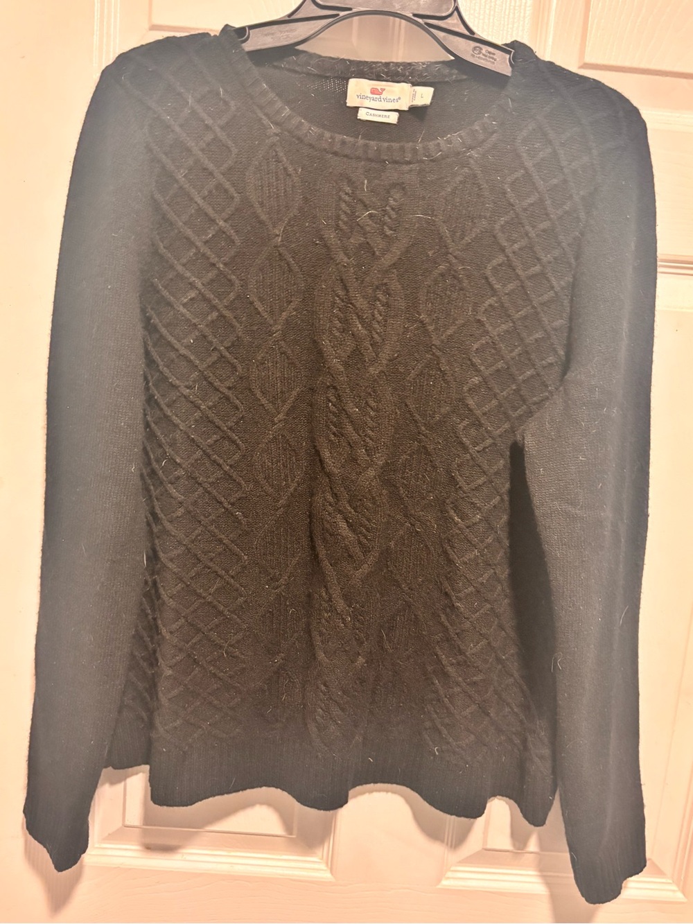 Vineyard Vines Black Cable-Knit Cashmere Sweater